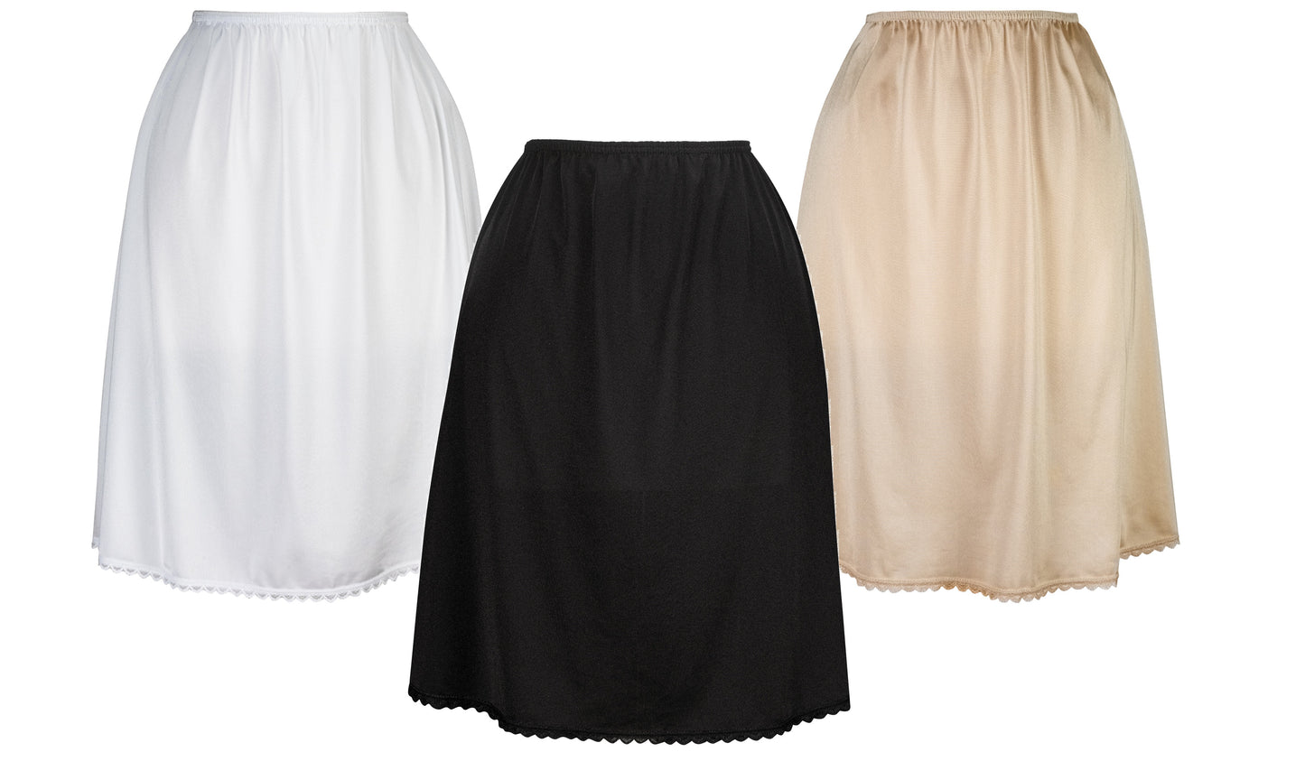 Classic Half Slip - short and long - ranges from 14" till 34"(Black)