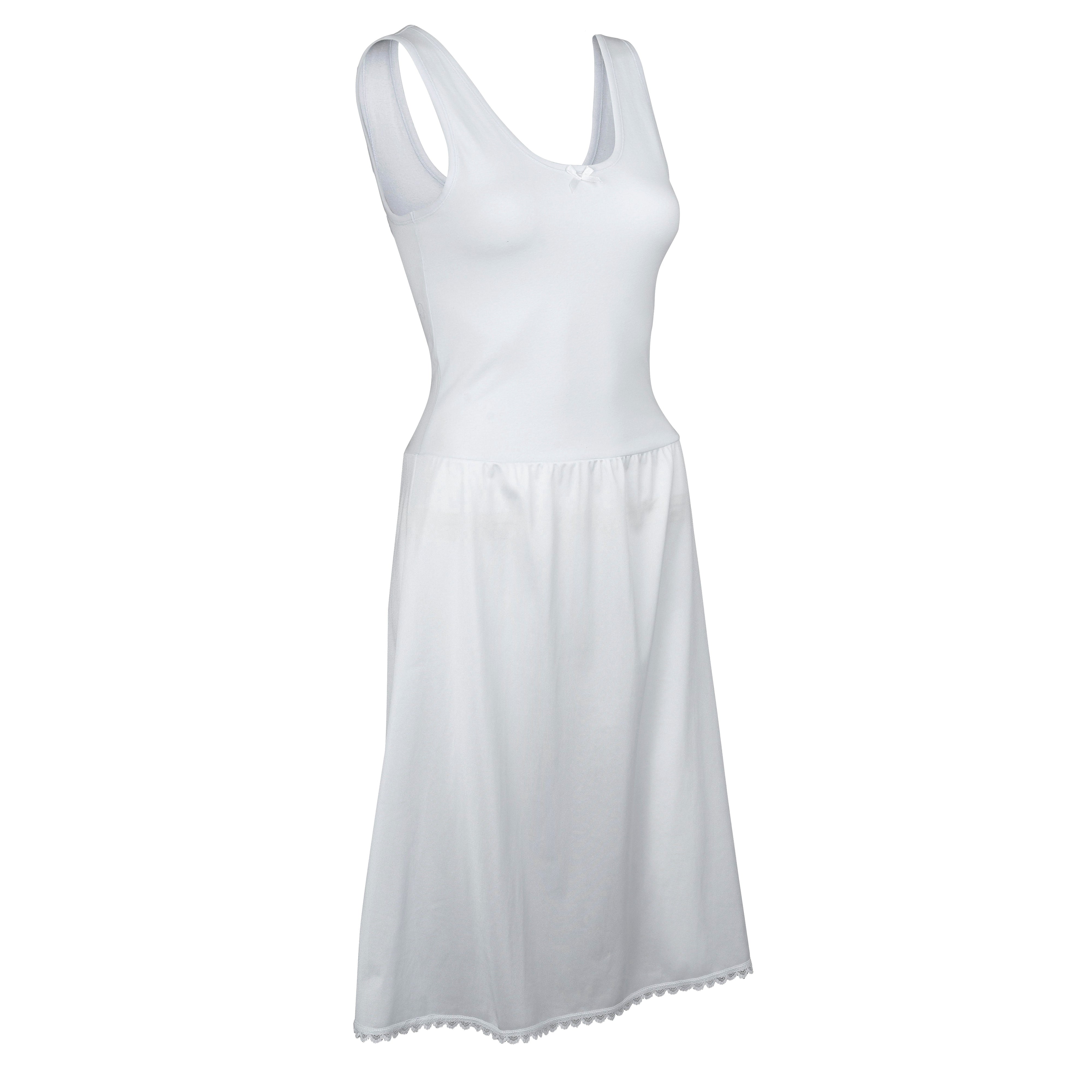 White cotton outlet full length slip